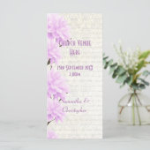  pastel lila huwelijksprogramma florale kerk programmakaart (Staand voorkant)
