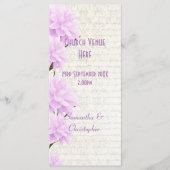 pastel lila huwelijksprogramma florale kerk programmakaart (Voorkant)