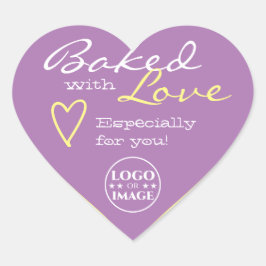 Pastel Lila lavendel Simple Made Love Heart Logo Hart Sticker