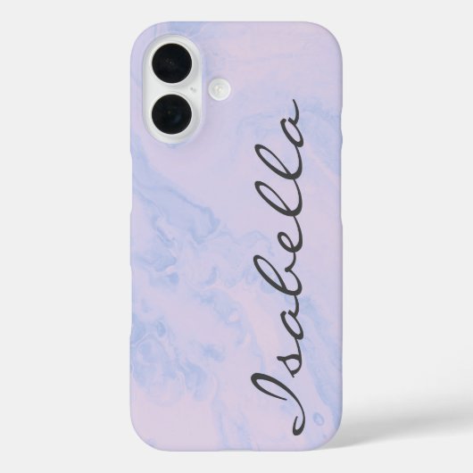 Pastel Lila Marble Persoonlijke scriptnaam Case-Mate iPhone Case (Achterkant)