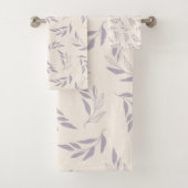 Pastel Lila Minimalistisch Bloemen Natuur Patroon Bad Handdoek (Insitu)