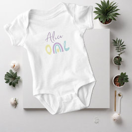 Pastel lila regenboog 1e verjaardag Baby T-Shi Romper