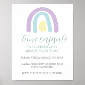 Pastel lila regenboog 1e verjaardag Capsule Poster (Voorkant)