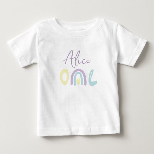 Pastel lila regenboog 1e verjaardagsfeestje (Voorkant)