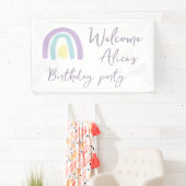 Pastel lila regenboog Baby 1e verjaardag Spandoek (Insitu)