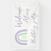 Pastel lila regenboog Baby 1e verjaardag Spandoek (Verticaal)