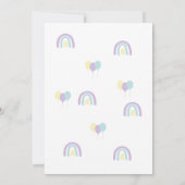 Pastel lila regenboog Verjaardag Uitnodiging (Achterkant)