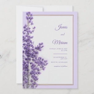 Pastel Lila Romantisch Goud Lavendel Lijst Kaart