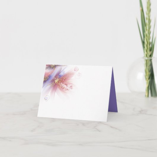 Pastel Lila Roos Roze Abstracte Floral Bedankkaart (Achterkant)