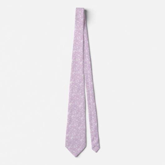 Pastel Lila Spring Paisely Stropdas (Voorkant)