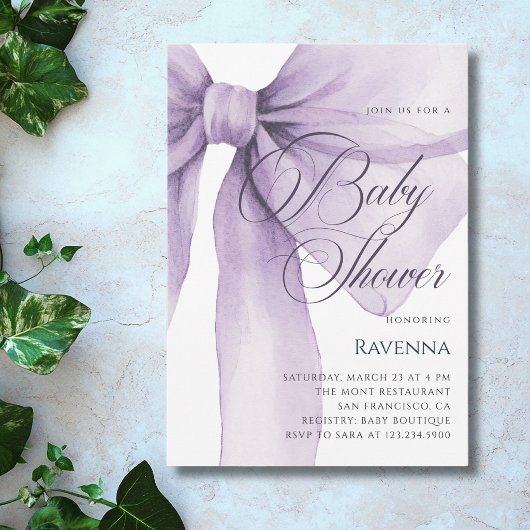 Pastel Lila Strik Template Baby Shower Kaart