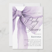 Pastel Lila Strik Template Baby Shower Kaart (Voorkant)