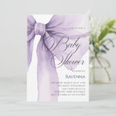 Pastel Lila Strik Template Baby Shower Kaart (Staand voorkant)
