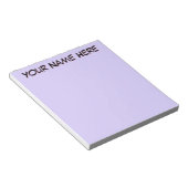 Pastel Lila unieke gepersonaliseerde lerarengesche Notitieblok (Schuin)