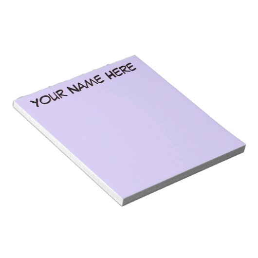 Pastel Lila unieke gepersonaliseerde lerarengesche Notitieblok (Schuin)