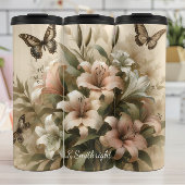 Pastel Lily Bouquet Butterflies Thermosbeker