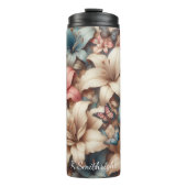 Pastel Lily Butterfly Floral Pattern Thermosbeker (Voorkant)