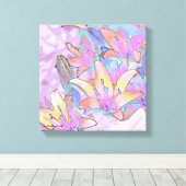 Pastel Lily Love Canvas Afdruk (Insitu (Houten vloer))