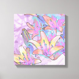 Pastel Lily Love Canvas Afdruk