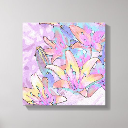 Pastel Lily Love Canvas Afdruk (Voorkant)