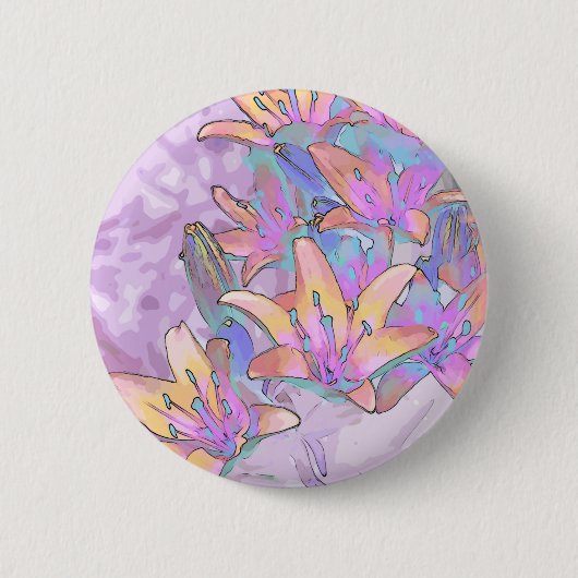 Pastel Lily Love Ronde Button 5,7 Cm (Voorkant)