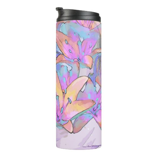 Pastel Lily Love Thermosbeker (Geroteerd rechts)