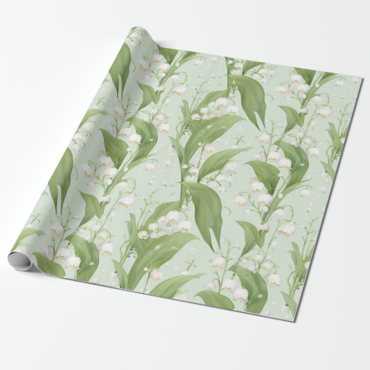 Pastel Lily van de Valley Spring Floral Cadeaupapier (Uitgerold)