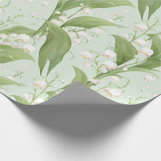Pastel Lily van de Valley Spring Floral Cadeaupapier (Hoek)