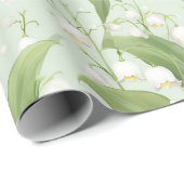 Pastel Lily van de Valley Spring Floral Cadeaupapier (Rol Hoek)