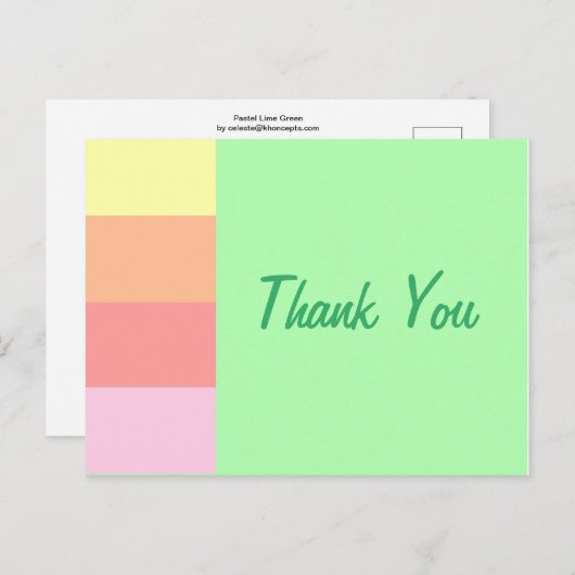 Pastel Lime Green Briefkaart (Voorkant / Achterkant)