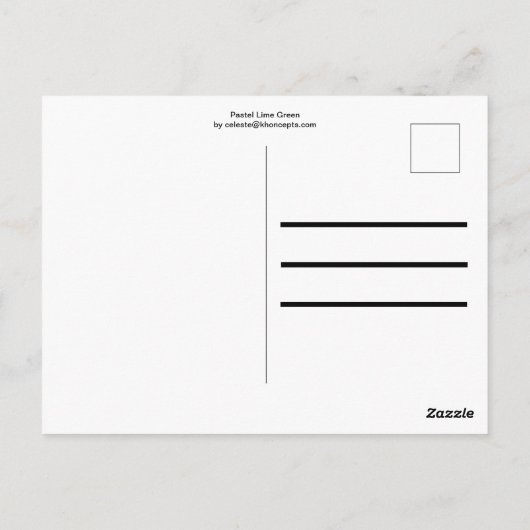 Pastel Lime Green Briefkaart (Achterkant)