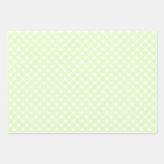 Pastel Lime Green Gingham Pset Pattern Inpakpapier Vel (Voorkant 3)