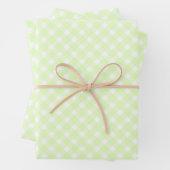 Pastel Lime Green Gingham Pset Pattern Inpakpapier Vel (In situ)