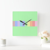 Pastel Lime Green Vierkante Klok (Huis)