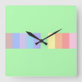 Pastel Lime Green Vierkante Klok (Voorkant)