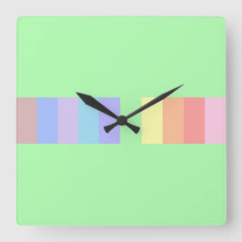 Pastel Lime Green Vierkante Klok