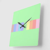 Pastel Lime Green Vierkante Klok (Hoek)