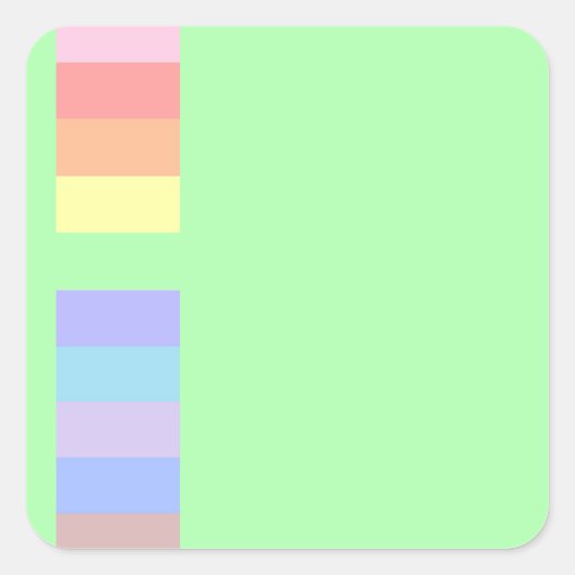 Pastel Lime Green Vierkante Sticker (Voorkant)