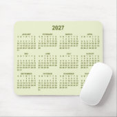 Pastel Limegroene 2027 Agenda Muismat (Met muis)