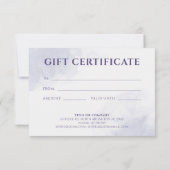 Pastel Liquid Waterverf Ink Certificate Gift Kaart (Achterkant)