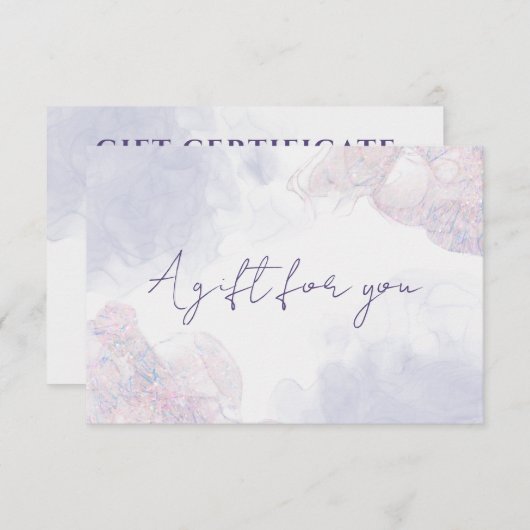 Pastel Liquid Waterverf Ink Certificate Gift Kaart (Voorkant / Achterkant)