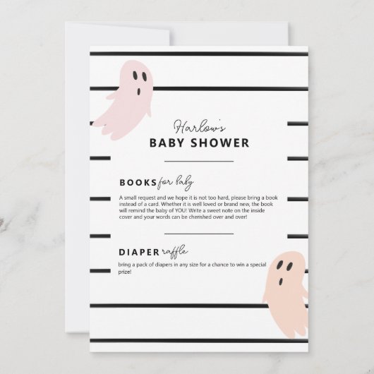 Pastel Little Boo op de weg Halloween Baby shower Kaart (Achterkant)