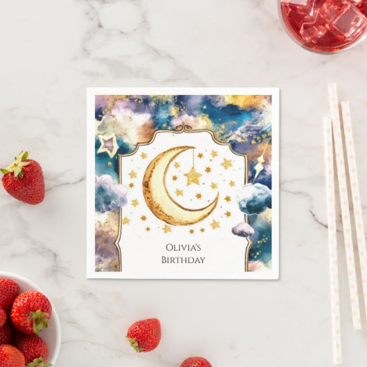 Pastel Little Moon Verjaardag Servet (Insitu)