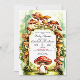 Pastel Little Mushroom Baby shower Kaart