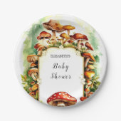 Pastel Little Mushroom Baby shower Papieren Bordje (Voorkant)