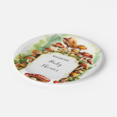 Pastel Little Mushroom Baby shower Papieren Bordje (Gekanteld)