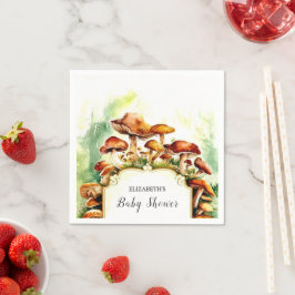 Pastel Little Mushroom Baby shower Servet