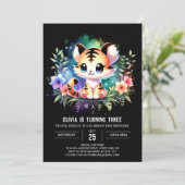 Pastel Little Tiger Verjaardag Kaart (Staand voorkant)