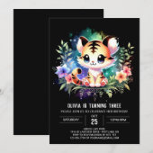 Pastel Little Tiger Verjaardag Kaart (Voorkant / Achterkant)