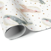 Pastel Little Whale Geslacht Neutraal en Polka Dot Cadeaupapier (Rol Hoek)